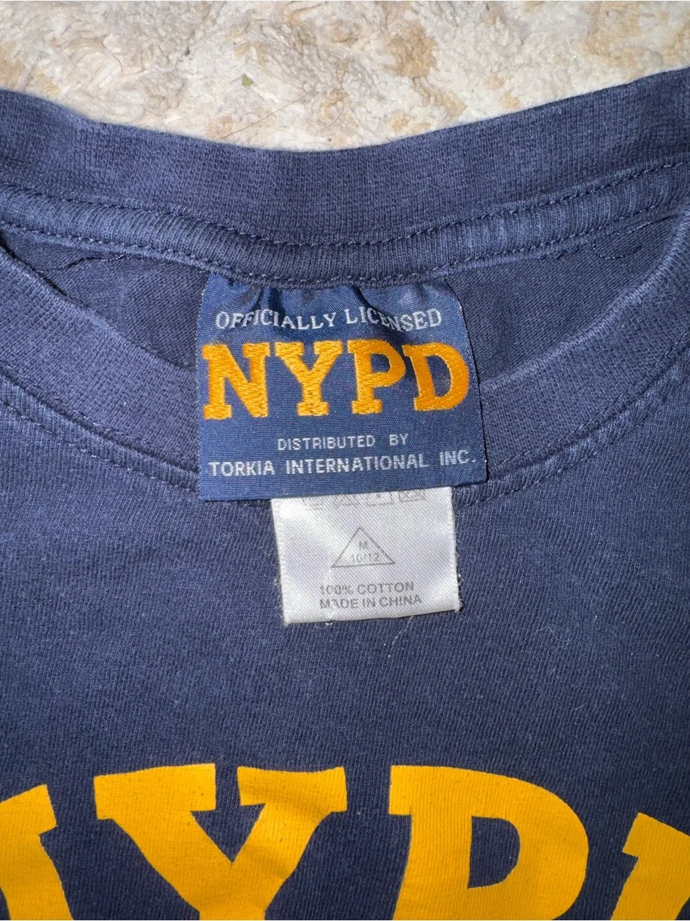 NYPD Navy Short Sleeve Kids Tee with Yellow Crest